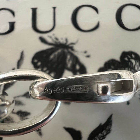 NIB GUCCI 925 Sterling Silver Interlocking GG Britt Bracelet - Picture 6 of 11